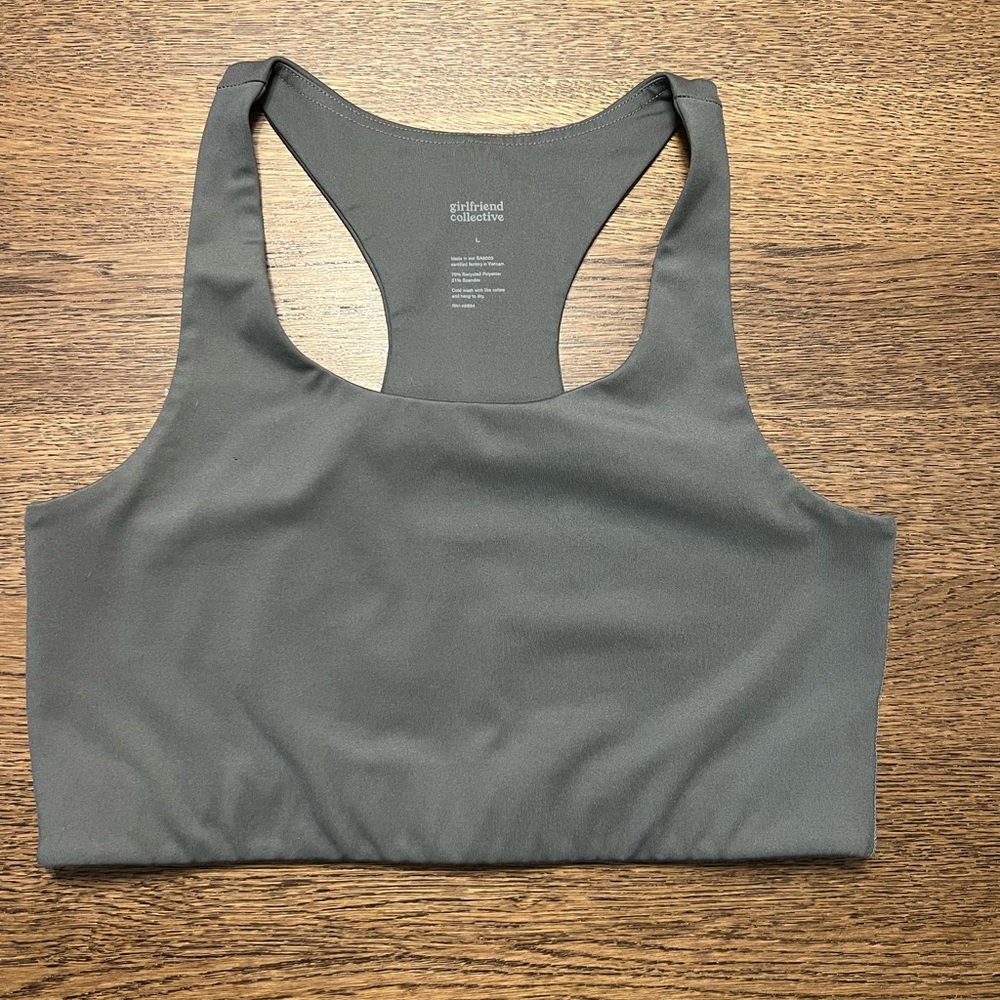 Girlfriend Collective Charcoal Sports Bra